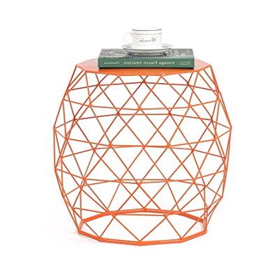 Adeco 18-inch Home Garden Wire Round Metal Stool, Decorative Accent Display Plant Stand, Side Table, End Table… - lattice garden stools - B08XM4KTK7