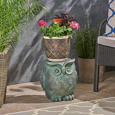 Pratchett Light Weight Concrete Owl Garden Stool by Gold Modern Contemporary Stone - owl garden stools - B08819CDHK