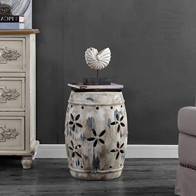 Safavieh ACS4589A Ilia Cement Decorative Garden Stool, Antiqued Cream - safavieh garden stools - B083B17CR8