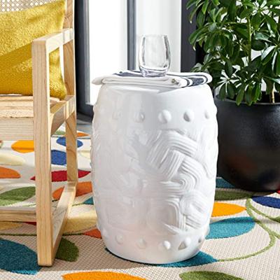 Safavieh Home Collection Panthea Ivory Ceramic Decorative Garden Stool ACS5206A - safavieh garden stools - B08LHGN3P5