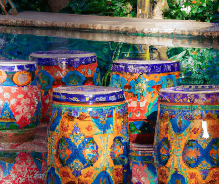 Unique garden stool ideas - Talavera garden stools