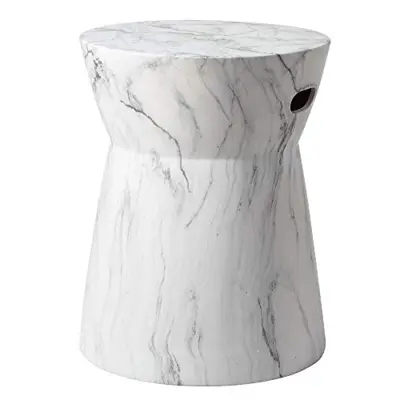 Safavieh ACS4569A Balboa Ceramic Decorative Garden Stool, White and Black Marble - black and white ceramic garden stools - B07HJMQK9F