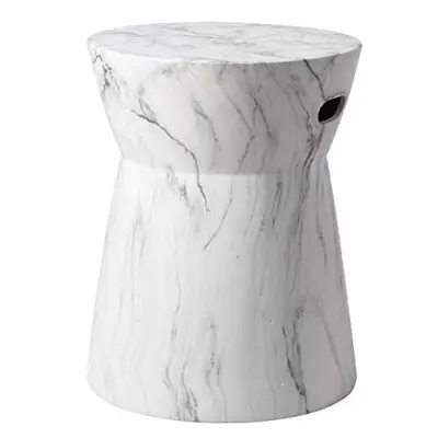 19-inch Indoor/Outdoor Garden Stool - White Black Modern Contemporary Traditional Transitional Ceramic - black and white garden stools - B083FF24QV