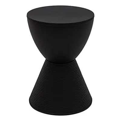 LeisureMod Modern Boyd Side Table Indoor and Outdoor Use (Black) - black garden stools - B01HSKOJ38