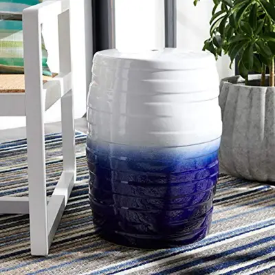 Safavieh Home Collection Katrice Blue Ombre Ceramic Decorative Garden Stool ACS5201A - blue and white ceramic garden stools - B08LHH2RMP