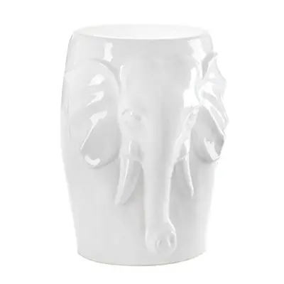 Koehler 10016509 18.125 Inch Elephant Ceramic Decorative Stool - ceramic elephant garden stools - B00O5DEO78