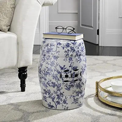 Safavieh Blue Birds Ceramic Decorative Garden Stool - ceramic garden stools - B00COFS20O