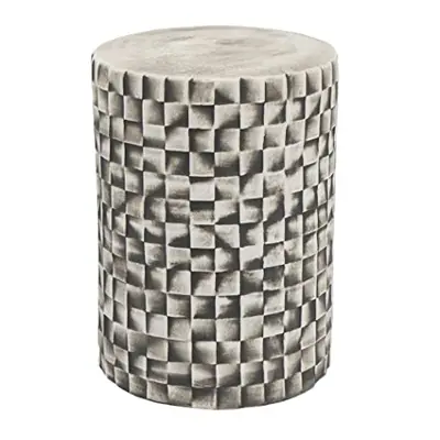 Metro Checkered Ceramic Garden Stool 13