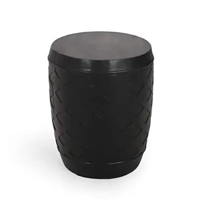 Christopher Knight Home Bordeaux Outdoor Contemporary Side Table, Matte Black - concrete garden stools - B0861WKMK8