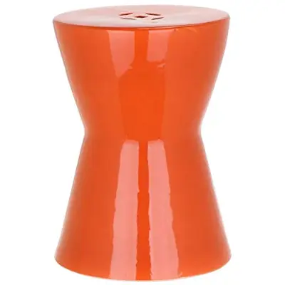 Safavieh Liana Glazed Ceramic Decorative Garden Stool, Orange - orange garden stools - B00YB33UMC