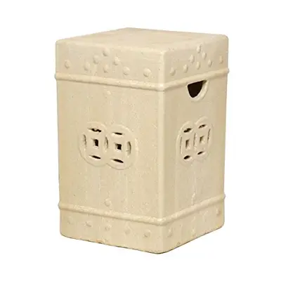 Emissary Ceramic Indoor / Outdoor Garden Stool - - square garden stools - B00327HETS