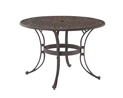 Homestyles Sanibel Black Outdoor Dining Table, Bronze, 48