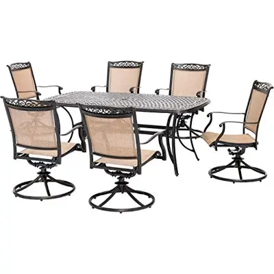 Hanover Fontana Seven-Piece Outdoor Patio Dining 38