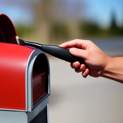 Painting Cast Aluminum Mailbox _ How to paint cast aluminum mailbox and maintain paint - a man uses a brush to paint a metal mailbox