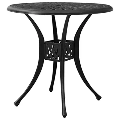 vidaXL Patio Table Garden Backyard Balcony Terrace Outdoor Dining Dinner Dinette Coffee Side Tea Home Table Black 30.7