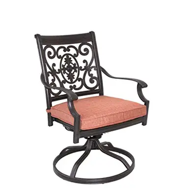 Darlee St. Cruz Cast Aluminum Swivel Rocker Chairs with Cushions, Set of 4, Antique Bronze - bronze cast aluminum patio chairs - B084PVXY83