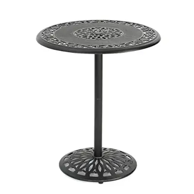 Christopher Knight Home Hannah Outdoor Cast Aluminum Bar Table, Shiny Copper - cast aluminum bar height patio furniture - B07CJFHD1Q