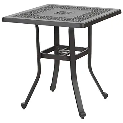 Sophia & William Cast Aluminium Patio Bistro Bar Table Square with 1.97