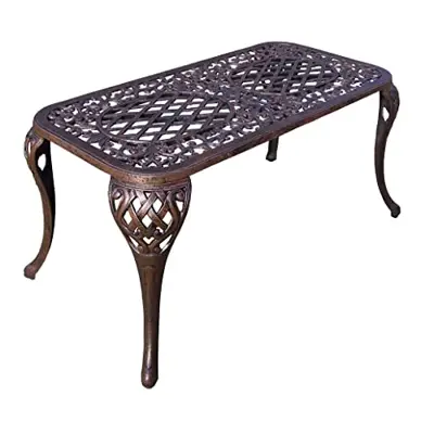 Oakland Living Mississippi Cast Aluminum Cocktail Table, 35-Inch by 18-Inch, Antique Bronze - cast aluminum coffee tables - B000QZRXGS