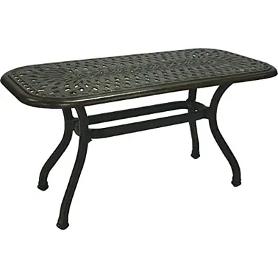 Darlee Series 60 48 X 26 Inch Cast Aluminum Patio Coffee Table - Antique Bronze - cast aluminum dining tables for 6 - B00N12CQ6A