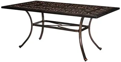 Christopher Knight Home Jamie Outdoor Rectangular Cast Aluminum Dining Table, Shiny Copper - cast aluminum dining tables for 6 - B07GF73K61