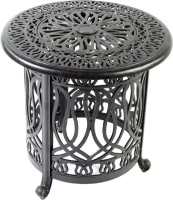 Elisabeth Cast Aluminum Patio 21'' Round End Table with Ice Bucket Insert Desert Bronze. - cast aluminum outdoor tables - B015WV1TX8