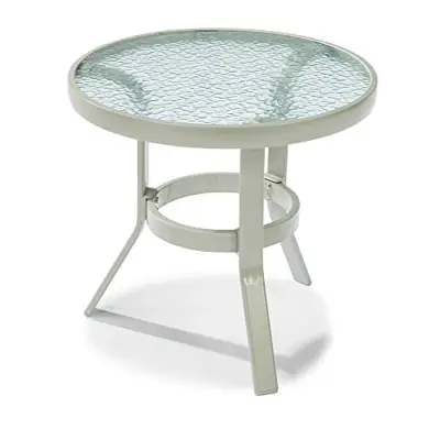 Homestyles 6700-20 Outdoor Accent Table, 20.25Lx20.25Dx19.75H, Grey - cast aluminum outdoor tables - B08YS3QSPG