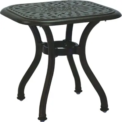 Darlee Series 60 Cast Aluminum Square Patio End Table - Antique Bronze - cast aluminum patio end tables - B007YPXV0U