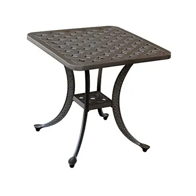 iPatio Side Table (Chocolate Matte) - cast aluminum side tables - B07FX7DCSK