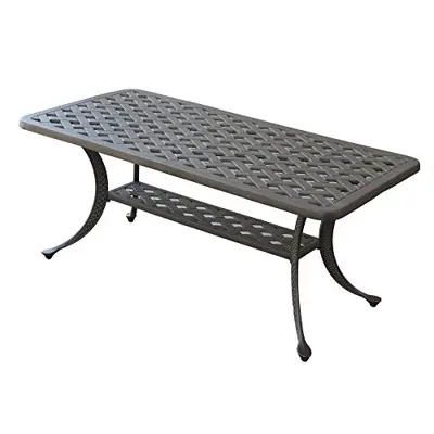 iPatio Sparta 21x 42 inch Standard Outdoor Modern Style Coffee Table (Chocolate Matte) - modern cast aluminum patio furniture - B07FXDRB8N