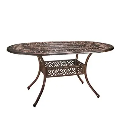 Christopher Knight Home Tucson Cast Aluminum Dining Table, Shiny Copper - oval cast aluminum patio tables - B01MRR0JCL