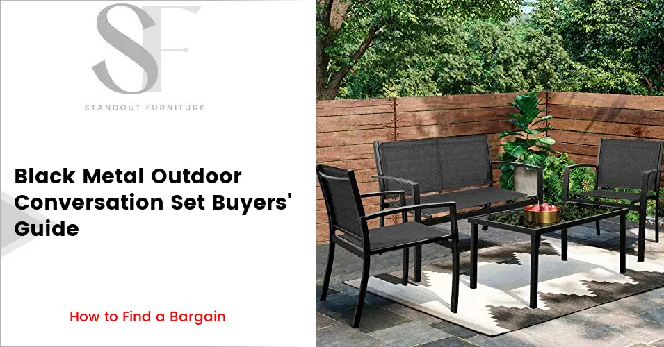 black metal outdoor conversation set - black metal outdoor conversation furniture featured