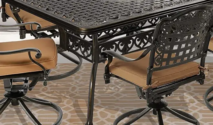 how to make cast aluminum dining set look new - metal