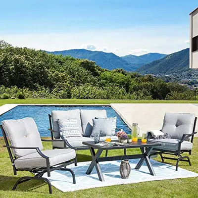 metal deep-seating outdoor conversation furniture - B09VB94MDN - The Types of Outdoor Conversation Sets