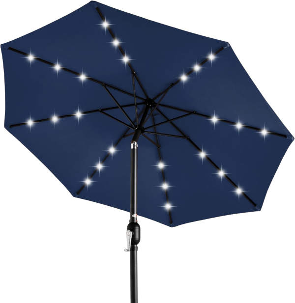 Best Choice Products 10ft Solar Powered Aluminum Polyester LED Lighted Patio Umbrella