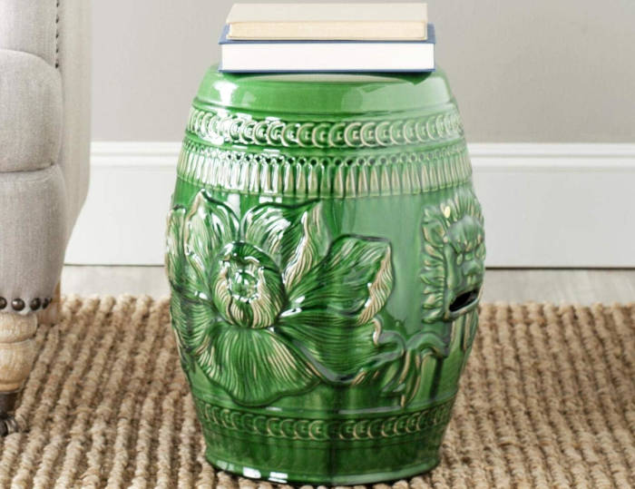 Safavieh Chinese Dragon Ceramic Decorative Garden Stool in green